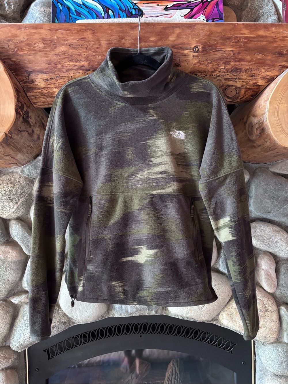 The North Face TKA Glacier Funnel Neck Pullover - Camouflage Green
